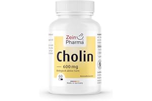 ‎ZEINPHARMA ZeinPharma Cholin 600mg, 60 Kapseln (Monatspackung) für einen normalen Fettstoffwechsel, 52 g (1er Pack)