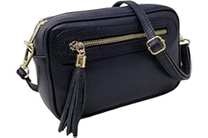 Mauro Pelletteria Borsa a tracolla donna piccola Vera Pelle Made in Italy con Cerniera e Tracolla Regolabile, modello Joy