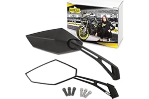 ‎AREA1 Area1 Motorradspiegel Motorroller Rückspiegel Set (rechts+links) e-geprüft, 2xM10 Rechts+1xM10 Linksgewinde + 2xM8 Rechts+1xM8 Linksgewinde. ATV, Quad