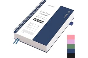 ‎EMSHOI EMSHOI Notizbuch A4 Liniert, Notizblock, Spiral-Notizbücher 300 Seiten /150 Blatt Zum Schreiben, 100 GSM College-liniertes Papier, PVC Hardcover, für Arbeit Büro Schule 21.5 x 27.9 cm - Blau