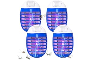 IXYHKB 4 Pezzi Lampada Antizanzare Elettrica, Lampada Antizanzare con Luce UV Zanzariera Elettrica Luce Led Alto-efficiente Trappola Uccidi Zanzare Lampade Antizanzare per Camera da Letto,Sala da Pranzo