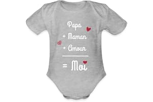 Spreadshirt Papa Maman Amour Calcul Grossesse Naissance Idée De Cadeau Body Bébé Bio Manches Courtes