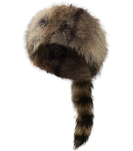 Casquette En Fausse Fourrure Style Raton Laveur - Chapeau D'hiver Chaud, Taille Unique (50-60 Cm)