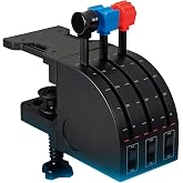 Logitech G Saitek Pro Flight Throttle Quadrant, sim&uuml;lasyon aks vites kolu, u&ccedil;uş sim&uuml;lat&ouml;rleri i&ccedil;in, LCD ekran, 3 x iki y&ouml;nl&uuml; 
