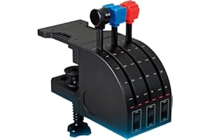 Logitech G Saitek Pro Leve Assiali Per Quadrante Acceleratore di Volo Professionale, 9 ‎Comandi Programmabili, Base Montaggio Regolabile, 3 Interruttori a 2 Vie ‎Temporanei, USB, PC - Nero