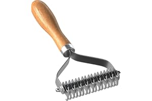 MalsiPree Pet Grooming Brush, Double-sided Undercoat Rake for Dogs & Cats, Dematting & Deshedding Tool for Matted Hair Removal, Reduces Long Hair Shedding of Small/Medium/Large Breeds