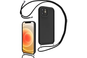 Coalbooliy Handykette für iPhone 11 Hülle 6,1" mit Band, Handyhülle Kameraschutz Weiches Silikon Necklace Stoßfeste Schutzhülle mit Kordel zum Umhängen Cover für Mädchen Frauen, Schwarz