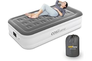 Cosi Home® Single Sized Air Bed - Premium Single Inflatable Mattress With a Built-in Electric Pump, Integrated Raised Pillow and Storage Bag