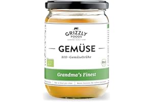 ‎GRIZZLY FOODS Grizzly Foods • BIO Gemüsebrühe (6 x 500ml) • 100% natürlich • Ohne Zucker & Geschmacksverstärker • Lange gekocht • Wertvolle Nährwerte • Fond, Bouillon