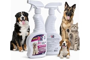 Swish Super Pet Odour Neutralizer & Enzymatic Cleaner Spray, 2x500ml –Triple Strength Deodorizer for Dog & Cat Urine, Litter Box & Stains – Safe for Carpets, Floors