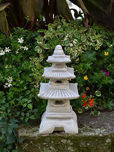 Herrliche Steinlaterne Pagode aus Steinguss, frostfest - 4