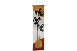 Madrona Brands Boho Leaves Tapestry - Narrow Vertical Hanging Wall Art Decor for Bedroom, Bathroom, Living Room - 52"x13"