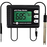Professional pH &amp; Temperature Meter with ATC and Automatic Calibration Function, Water Tester Measurement for Aquarium Hydrop