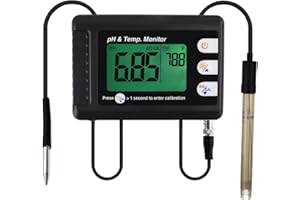 DANOPLUS Fachmann pH & Temperatur Meter mit ATC und Automatisch Calibration Funktion, Wasser Prüfer Messung für Aquarium Hydroponik