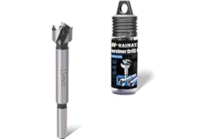 HAIMAYEE Mèche Forstner 15mm Foret à Ailettes Plates,Foret à Bois Multi-Dents en Alliage de Qualité Supérieure avec Queue Ronde Pour Perçage Dans le Bois,Plastique,Contreplaqué