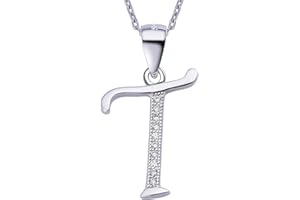 VIKI LYNN Collier Pendentif Lettre Initial en Mon Collier Prénom DIY Les Noms avec Les Lettres! - Idée Cadeau pour Vos Amis - Argent Fin 925 et Oxyde de Zircon Serti (Lettre A)
