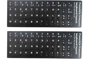 DIANZAN 2pcs Stickers De Clavier Français Universels, Autocollants De Clavier D'ordinateur Alphabet pour Ordinateur Portable Ordinateur Portable Ordinateur Portable