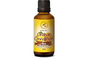Eterisk Oljeblandning - 50ml - Apelsin & Kanel - Diffuseroljor - Kanel Zeylanicum - Citrus Sinensis - Aromaterapioljor - Energidoft - 100% Rena Eteriska Oljeblandningar - Söt Arom