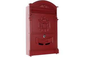 Rottner Ashford skrzynka pocztowa w tradycyjnym stylu z królewskim herbem - czerwona, 410 x 260 x 90 mm, 5376