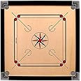 SV Associates Wooden Finish 26 Inch Full Size Carrom Board for Kids and Children with Coins Striker and Boric Powder, (Brown) - Medium