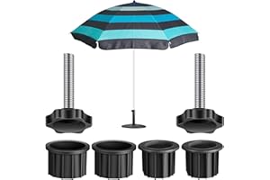 RICHOLYN Rechange pour Pied Parasol Standard Rond,Socle en Granit avec Bague Réduction Noir Diamètre Intérieur,Inserts Réducteurs pour Pied Parasol Granit
