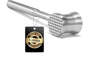 ALYBSOO Fleischklopfer aus Edelstahl Spülmaschinenfest, Doppelseitiger Fleischhammer, Schnitzelklopfer für Steak, Rind, Huhn und Schwein, Küchenwerkzeug mit 5 Jahren Garantie (Taille)