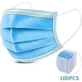 ikeepi Pack of 100 Disposable Mouth Nose Protection 3-Layer Dust Protection Non-Woven Fabric Protective Filter Comfortable, 100 Items, 1