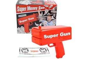 HTGWCG Cash Pistol Pistola sparatutto Denaro Finto Giocattolo Portatile Pistola Spara Soldi Money Launching Pistol 100 Banconote False Incluse, Adatto per Feste Matrimoni