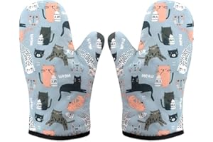 Cisixin 1 Paio Guanti Isolanti in Cartone Animato, Simpatici Guanti da Forno da Cucina, Adatti per Cucina, Forno, Cucinare, Grigliare