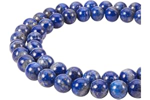PH PandaHall environ 48Pcs/Brin 8mm Perle de Lapis Lazuli Naturelle Perle Rond Grade A Cordes de Perles pour Bracelet Collier DIY Bijoux, Rouge, Trou: 1mm