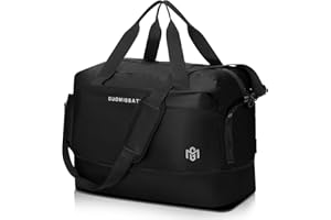 GEEGEAR Borsone da Viaggio, Borsone Palestra Espandibile con Grande Capacità con Scomparto Borsa da Palestra Sportiva Separata per asciutto e bagnato Borsone con custodia per trolley per donne Uomini