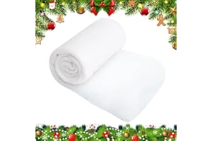 MQIAN Schneedecke Deko Weihnachten, 200 x 140cm Deko Schneematte, Deko Watte Weihnachten, Schneewatte Weihnachten, Kunstschnee Matte, Schneeteppich Deko für Weihnachtsdorf Winterlandschaft