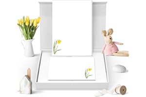 Me Loovely Yellow Daffodil Letter Writing Paper and Envelopes Sets A5 Size Letters Papers Stationery Supplies | Christmas Gifts (Multipack of 20)