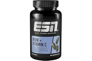 ‎ESN ESN Iron + Vitamin C, 90 Tabletten - Eisentabletten Support - made in Germany