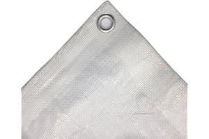 BONI-SHOP Bâche de protection 4 x 8 (32 m²) - Blanc - 180 g/m² - En tissu résistant aux UV - Résistant aux déchirures - Imperméable