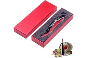 MADEHAY Kellnermesser Edelstahl, 68g Heavy Duty Edelstahl Wine Key,Korkenzieher Weinöffner mit Geschenkbox(Rot/Geschenkbox)