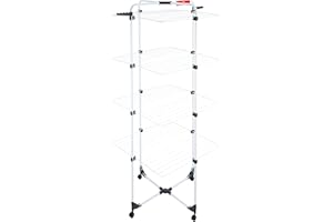 Vileda 157237 Séchoir, Acier, Blanc, Tour 4 étages