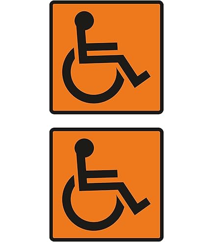 6 Adesivi Disabili 12x12 Cm - Adesivi In Vinile Per Auto, Parabrezza E WC, Resistenti A Sole E Pioggia - Foto 10