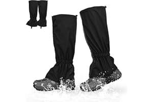Connextion Gamaschen Wandern Gamaschen Wasserdicht Atmungsaktive Einstellbare Gamaschen Fahrrad Gamaschen Gaiter für Outdoor-Hosen zum Wandern,Klettern,Trekking,Schneewandern Unisex (Schwarz)
