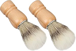 Weenwill Shaving Brush,2 PCS Men's Shaving Brush,Traditional Wet Shave Brushes for Rich Lather,Bristle Brushes & Travel Grooming Kit,Ideal with Shaving Soap,Cream & Foam (Wood Handle)
