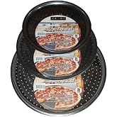 Abant Paslanmaz &Ccedil;elik 3 Boy Delikli Pizza Tepsisi 28-32-36 Cm