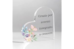 ARIDANTRP Regali Maestre Fine Anno Targa Maestra Grazie Maestra Placca Acrilica Regalo per Insegnante Idee Regalo Insegnanti Regalo Maestre Fine Elementari Asilo Regalo Professori Media Regalo Professoressa