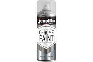 JENOLITE Chrom Spray | Glatter Metallisch-Silberner Sprühlack | Chromfarbe für Metall, Holz, Kunststoff, Keramik | Multi-Oberflächen Sprühfarbe | Für Innen- & Außenbereich Geeignet | 400ml