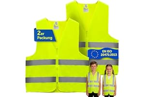 Brovamo Warnwesten Auto-Warnwesten Auto 2er-Warnweste Auto-Warnweste alle Größen-Warnweste Kinder-Warnweste Auto-Sicherheitswesten (S)
