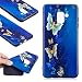 Produktbild Everainy Kompatibel für Samsung Galaxy A8 Plus 2018 Hülle Silikon Bumper Gummi Neu Cover Hüllen für Galaxy A8+ (2018) Handyhülle Prägen Stoßfest TPU Gel Stoßstange Schutzhülle (Blau Schmetterling)