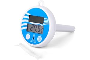 MUPKVY Pool Thermometer, Floating Digital Solar Swimming Thermometers with String for Outdoor and Indoor Pool, Spas, Hot Tubs, Aquariums & Fish Ponds