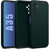 CONSTRAIN Samsung Galaxy A35 ile uyumlu Kadife Astarlı Koyu Yeşil Mat Silikon Kılıf &ndash; İnce & Esnek, Leke ve Suya Dayanıklı