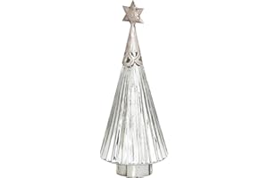 Hill Interiors The Noel Collection Star Topped Glass Decorative Medium Tree, Mixed, 39 x 13 x 0 cm