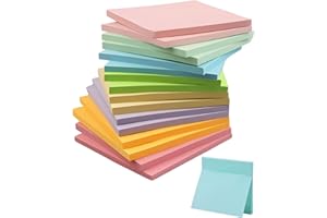 Acual Notas Adhesivas 800 Hojas, 76 × 76 mm Bloc de Notas Autoadhesivas Multicolor para Oficina, Escuela y Hogar, Ideal para Tareas y Recordar Pendientes (8 Colores Pastel) - 16 Blocs × 50 Hojas
