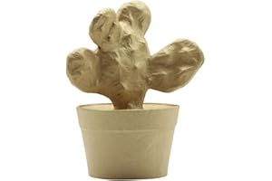 ‎DÉCOPATCH Decopatch Decopatch Décopatch HD047C Kaktus aus Pappmaché, 9,5 x 13 x 16,5 cm, zum Personalisieren, 1 Stück, Kartonbraun